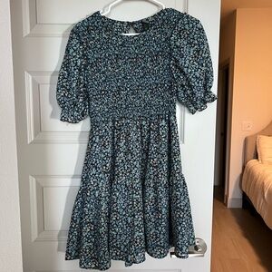 Wild Fable Kids Dress - Teal and Black Floral